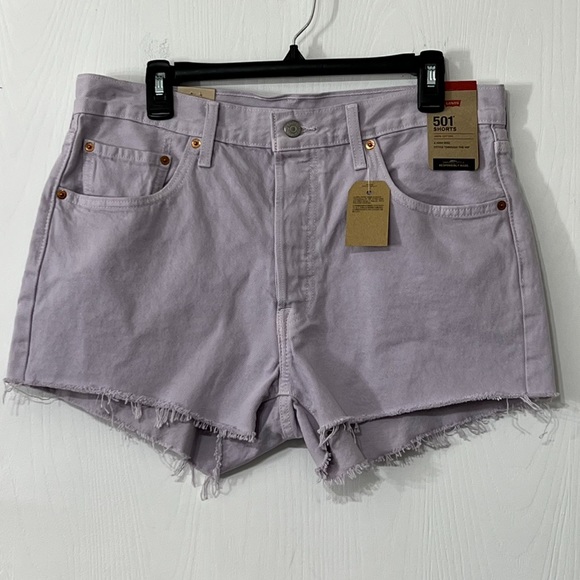 Levi’s 501 Originals Jeans Shorts Washed Lilac - Picture 5 of 12